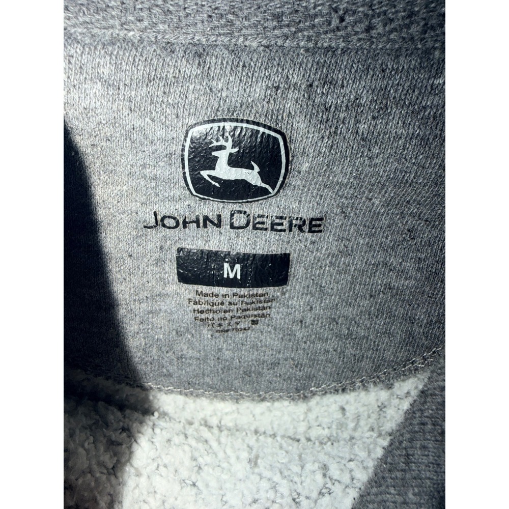 John Deere Mens Graphic Logo Pullover Hoodie Heather Grey Size M Medium - Picture 4 of 4